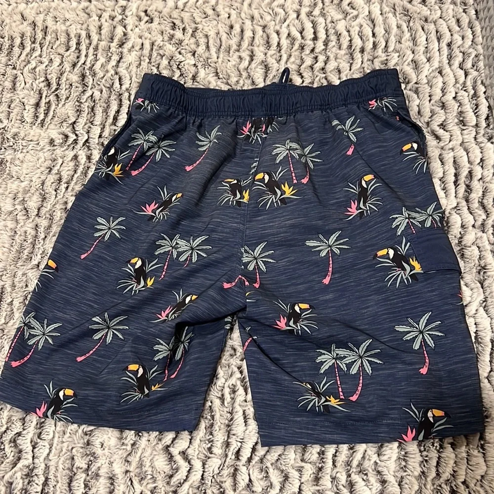 Men’s Sonoma Swim trunks with Toucan birds & Palm trees Medium